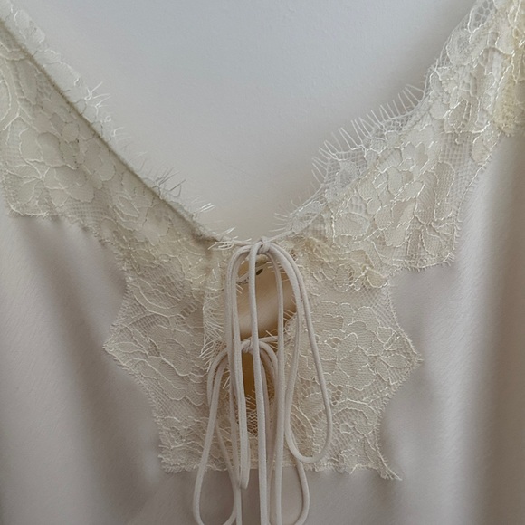 Zara Cream Lace Detail Slip Dress - Picture 2 of 4